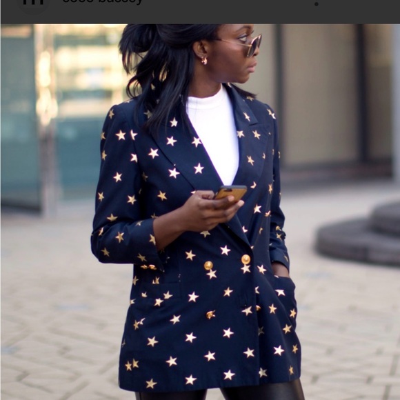Escada Jackets & Blazers - Escada Midnight Blue Blazer with Gold Stars